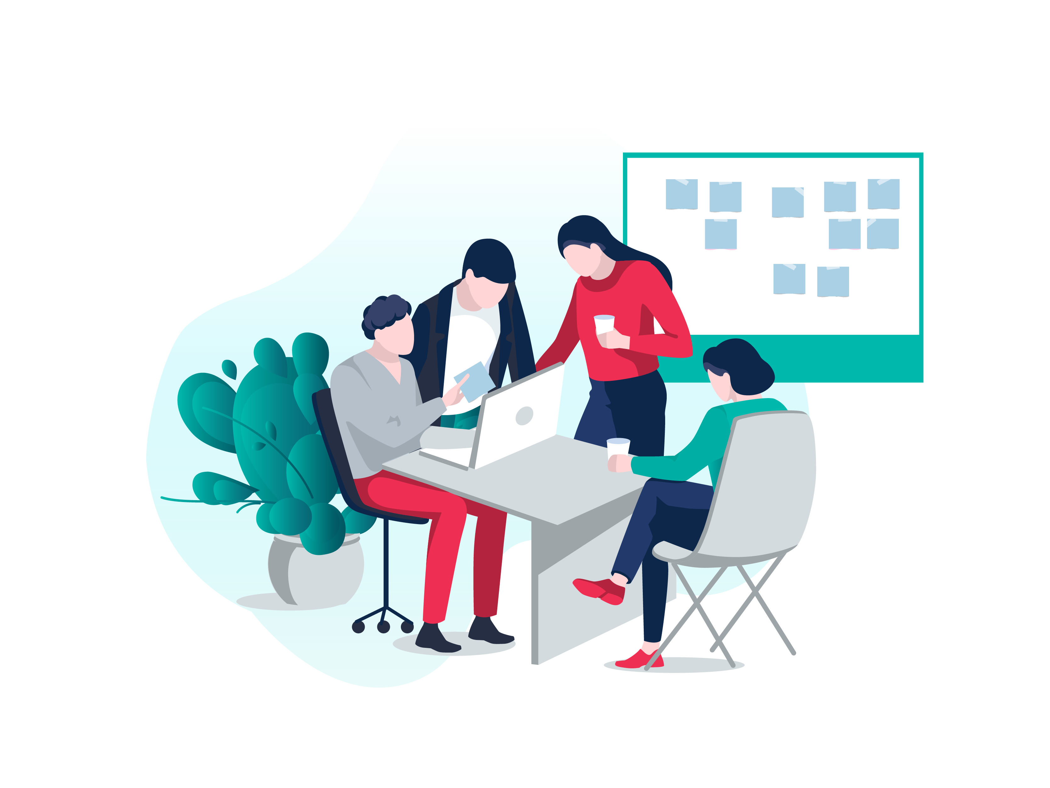 Data team at work - visual