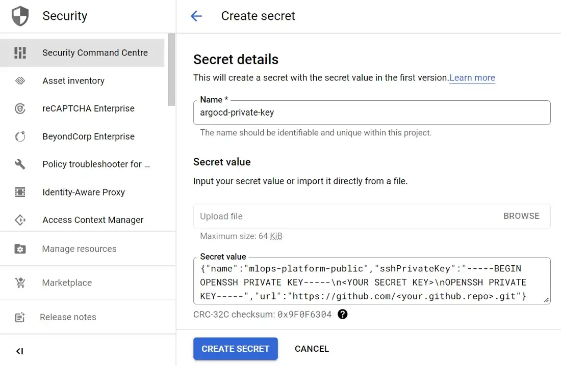 Screenshot secret