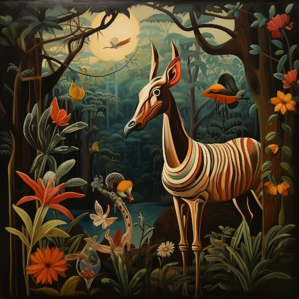 Okapi in jungle