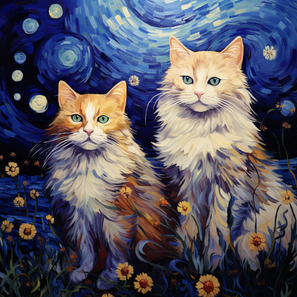 Warm cats in a cold night