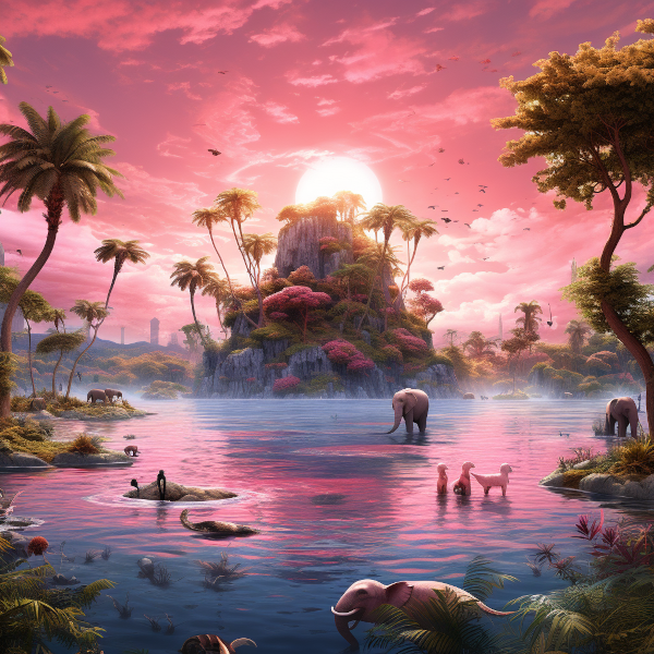 tropical pink island
